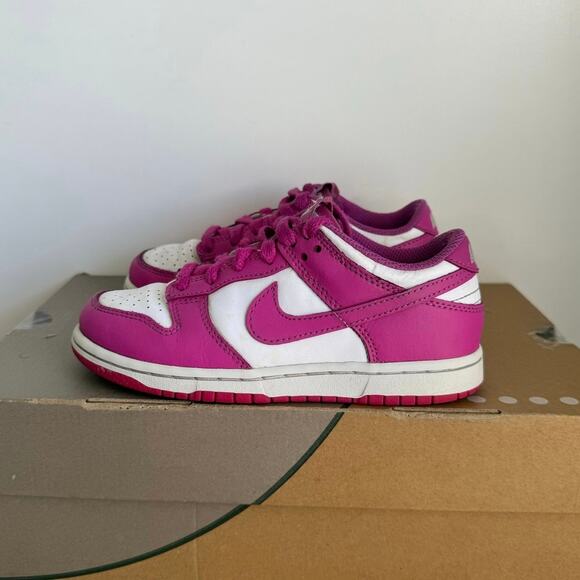 Nike Dunk Low PS “Active Fuchsia” Preschool Kids Sneakers- SZ 13 C - Picture 2 of 14